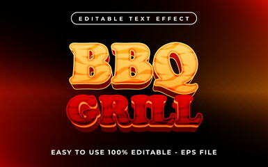 Poster - BBQ grill 3d text effect, editable text for template headline