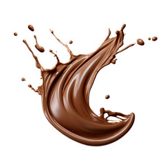 Wall Mural - chocolate cream splashing isolated on transparent background,transparency 