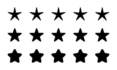 Poster - Five star review icon in rounded style. Customer satisfaction feedback vector