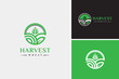 Nature farm logo, farming logo, harvest wheat logo design vector template