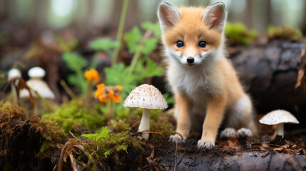 red fox cub HD 8K wallpaper Stock Photographic Image 