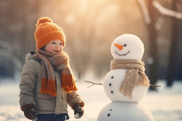 children playing with snow