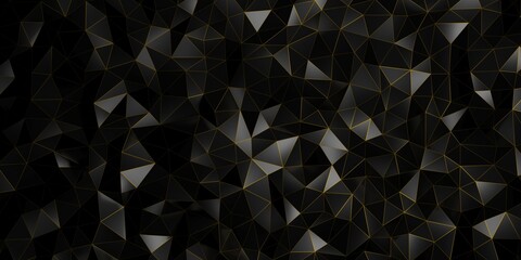 Canvas Print - Dark triangle texture pattern background. Futuristic template element