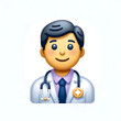 Emoji illustration of a physician, distinct from prior versions. This emoji features a doctor with an optimistic and approachable expression, clad in .png Generative AI