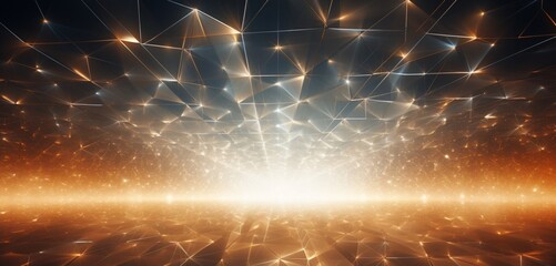 Wall Mural - interwoven beams of light creating an abstract web in a digital universe, capturing the essence of d