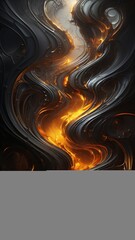 Wall Mural - liquid metal tendrils flowing through a digital landscape, forming a mesmerizing dance of metallic e