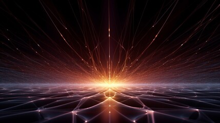 Wall Mural - luminous threads of light weaving an intricate web, capturing the essence of connectivity in a digit
