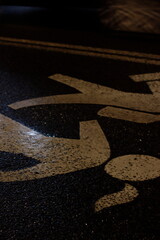 School warning signal on the road of a city