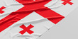 Flag of Georgia. Fabric textured Georgia flag isolated on white background