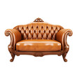 leather chesterfield sofa. luxury sofa  isolated on transparent or white background. PNG element