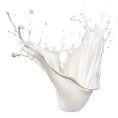 Milk splash isolated on a transparent or white background