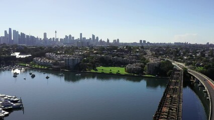 Canvas Print - Inner West Sydney Rozelle suburb at Iron cove Victoria road intersection as 4k.
