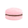 pink macaron with chocolate cream
