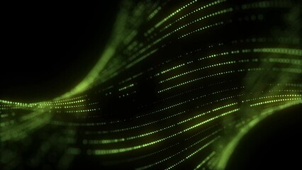 Poster - futuristic digital wave with dots. dark cyberspace. abstract music background. big data visualizatio