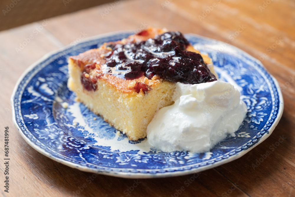 A slice of Malai, or alivenci, a cornbread-like cake from the Romanian ...