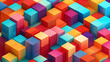 3D geometric cube pattern with isometric perspective