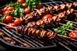 Traditional Arabic fare Grilled kufta with lamb brochette