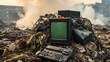 Pile of electronic waste environmental pollution background wallpaper AI generated image