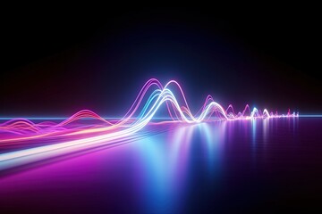 Wall Mural - cyber motion pink blue neon fantasy speeding lights abstract datatransfer