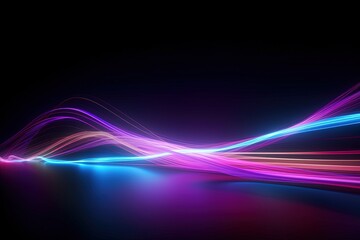 Wall Mural - cyber motion pink blue neon fantasy speeding lights abstract datatransfer