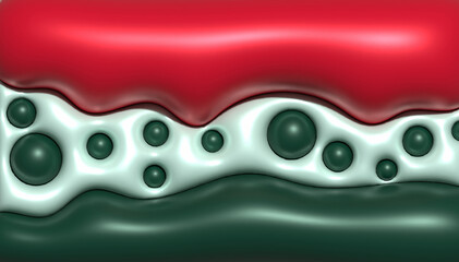 Poster - Abstract green red background, 3D rendering illustration
