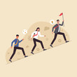 © Fine123 - Leadership vector ilustration,leading team to success concept.