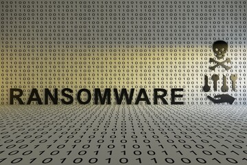 Wall Mural - RANSOMWARE concept text sunlight 3D illustration