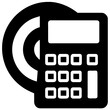 black calculator isolated on white