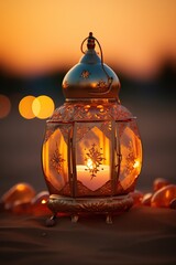 Wall Mural - Ramadan Kareem Eid Mubarak Old Fashioned Royal Elegant Lamp.