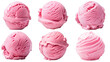 Collection of PNG. Strawberry ice cream ball isolated on a transparent background.