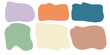 set of colored sticker labels with vintage color for callout bg and image masking shape