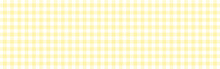 手描きの黄色と白のギンガムチェック柄のパターン - シンプルでかわいい背景素材 - ワイド