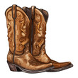 © Ann - Pair of Brown Western Cowboy Boots