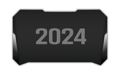 Fototapete - Futuristic style 2024 with HUD interface. Hi-tech numbers. Retrofuturistic print for HUD interface. Vector graphic template.