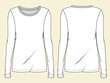 Women's Short sleeve Crew neck T Shirt flat sketch fashion illustration drawing template