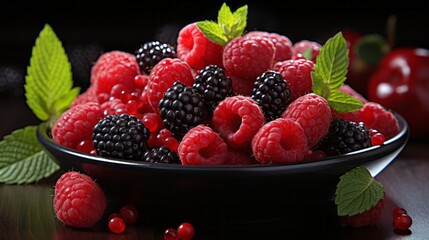Wall Mural - Sweet Berries red fruits mix