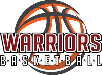 Wall Mural - warriors basketball graphic is a sports design template that includes graphic text, stars and a grap