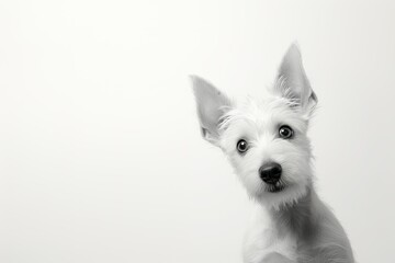 Wall Mural - white dog portrait