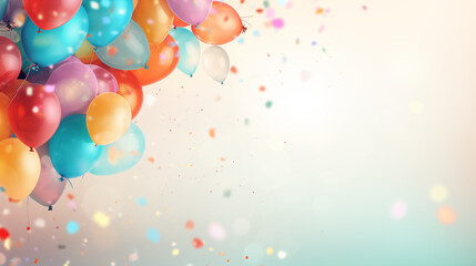 Wall Mural - background for celebration with balloons 