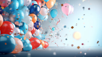 Poster - background for celebration with balloons 