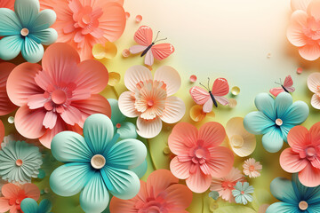 Wall Mural - abstract flower background 