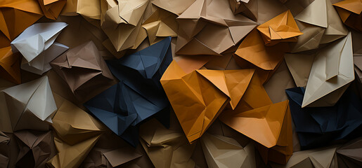 Wall Mural - background of  geometric, origami, design paper 3d, 