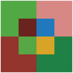 Poster - abstract background with squares, rectangles, rhombus and crosses. Vector illustration. Design elements with basic geometric shapes in full color. Simple and flat for various needs