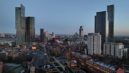Wall Mural - Downtown Manchester at Dusk 1