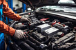 © eraStocks  - Mechanic's Touch in Auto Service, Focused on Battery Repair and Thorough Electrical System Inspection.