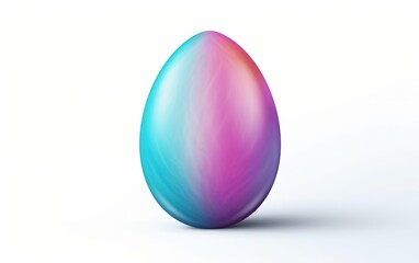 Wall Mural - Happy Easter poster. Big colorful egg with gradient isolated on white background. Modern style illustration, fluid art, pastel colors. Spring design for posters, greeting cards. AI Generative.