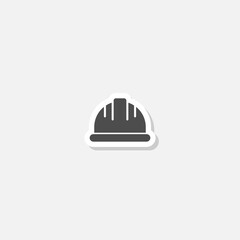  Construction Helmet icon sticker isolated on gray background