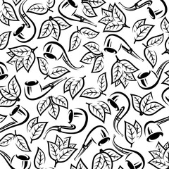 Tobacco pipes background, pattern set. Collection icon tobacco pipes. Vector