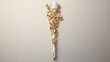 an artistic composition showcasing a golden toothbrush with ornate details, symbolizing luxury and hygiene against a bright white backdrop.