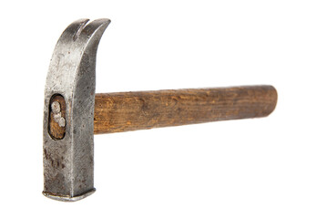 Old hammer isolated on white background.